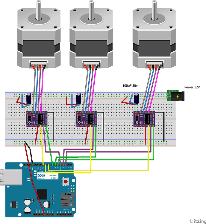 How to connect multiple stepper motors? - Motor controllers/drivers and ...