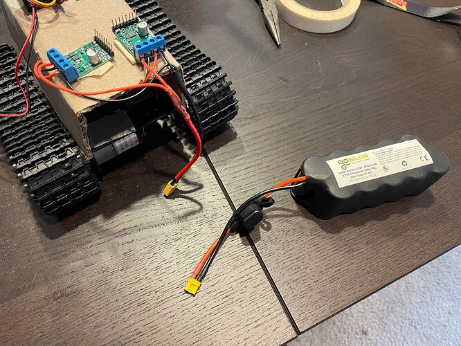 Motor Drivers to Battery Wiring Setup